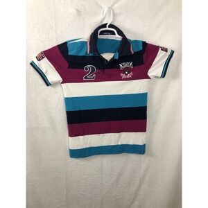 Z-One Shirt Mens Extra Large Polo Rugby Crest Number 2 UK Flag Striped XL